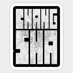 Changsha, China City Map Typography - Light Sticker